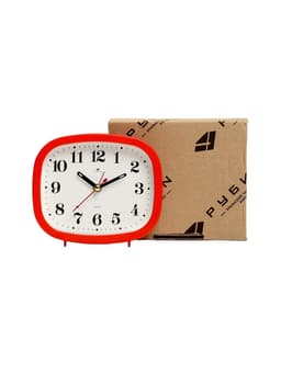 Будильник-часы настольные «Классика», дискретный ход, 12.5×10.5 см, от батарейки АА, красный