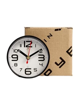 Будильник-часы настольные «Классика», 8×8 см, от батарейки АА, чёрный