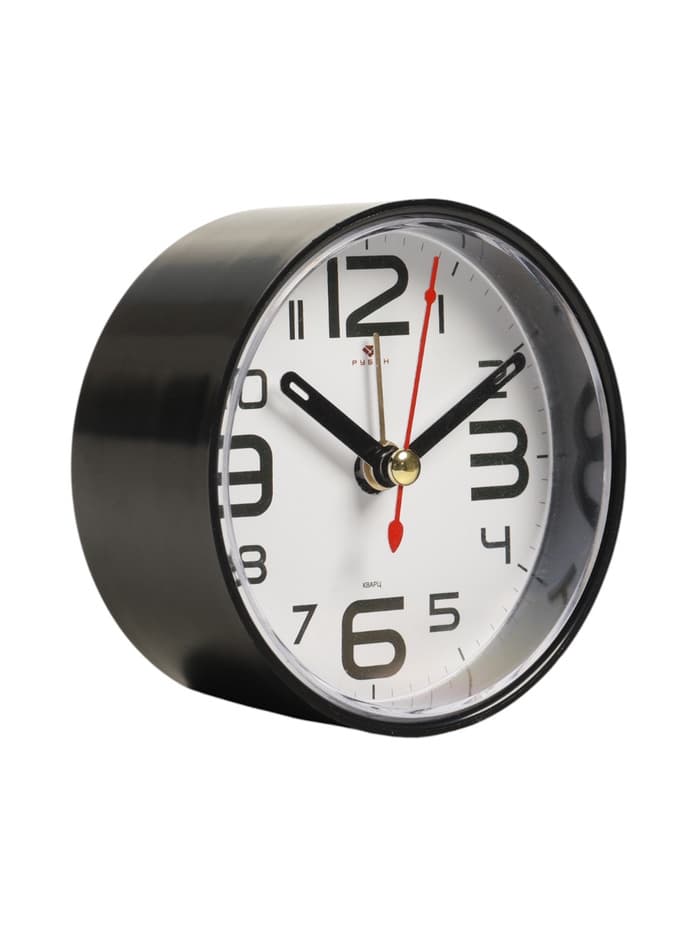Будильник-часы настольные «Классика», 8×8 см, от батарейки АА, чёрный