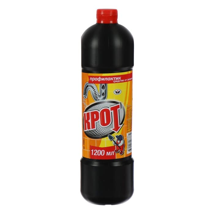 Средство от засоров в канализационных трубах «Крот», 1200 мл