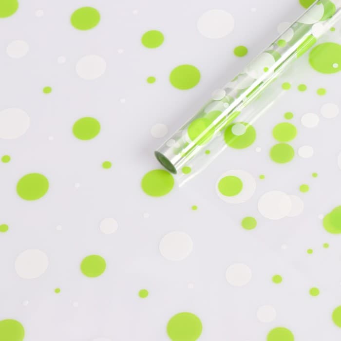 Пленка для цветов «Серпантин», бело - салатовый, 0.7×7.6 м, 40 мкм, 200 г