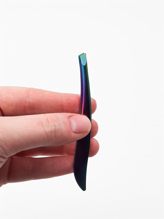 Пинцет скошенный, 9 см, разноцветный