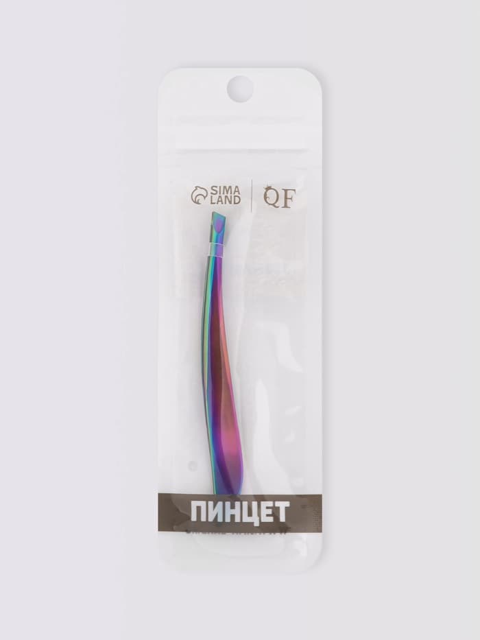 Пинцет скошенный, 9 см, разноцветный