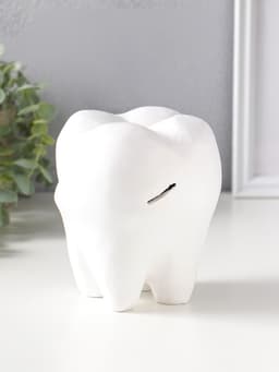 Копилка для денег «Зуб», гипс, белый, 13×14×19 см