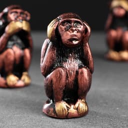 Набор фигурок гипс «Три мудрых обезьяны», под бронзу, 6.5×3 см