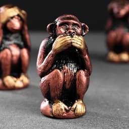 Набор фигурок гипс «Три мудрых обезьяны», под бронзу, 6.5×3 см