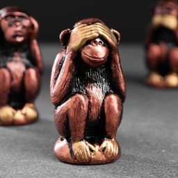Набор фигурок гипс «Три мудрых обезьяны», под бронзу, 6.5×3 см