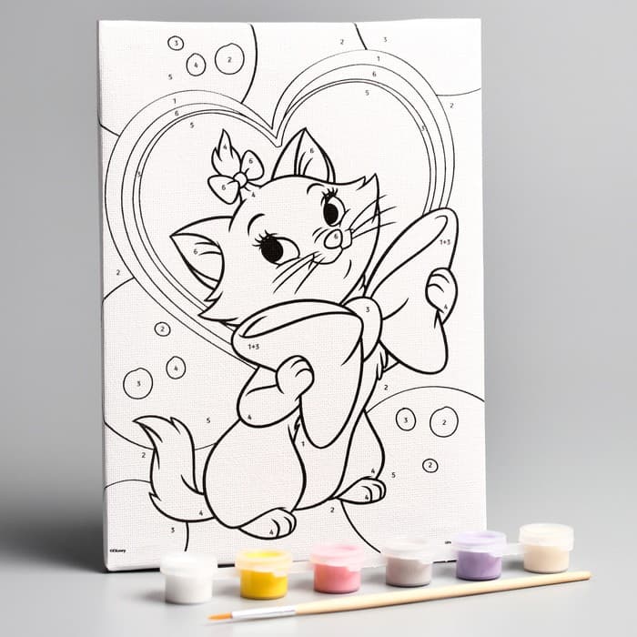 Картина по номерам для детей «Кошечка Мари», 21×15 см, Коты Аристократы