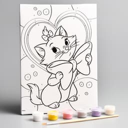 Картина по номерам для детей «Кошечка Мари», 21×15 см, Коты Аристократы