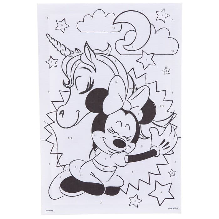 Картина по номерам для детей «Минни Маус и Единорог», 20×30 см