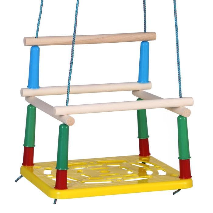 Качели подвесные, пластмассовые, сиденье 33×22 см, цвет МИКС