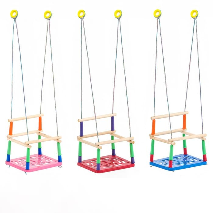 Качели подвесные, пластмассовые, сиденье 33×22 см, цвет МИКС