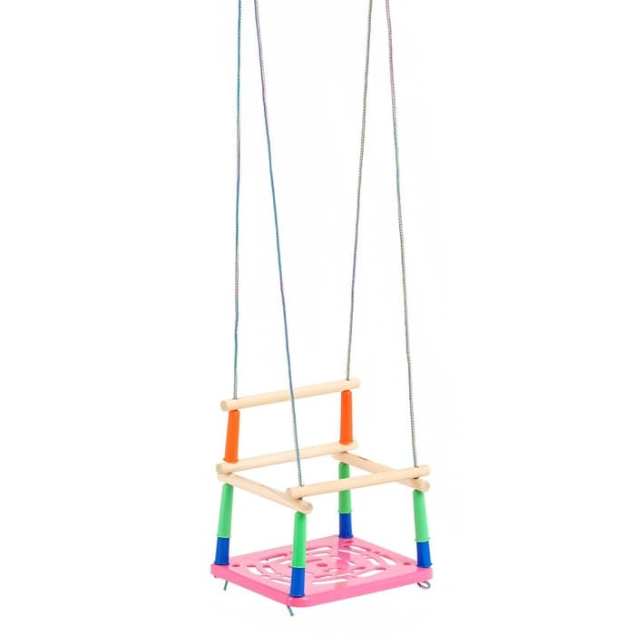 Качели подвесные, пластмассовые, сиденье 33×22 см, цвет МИКС