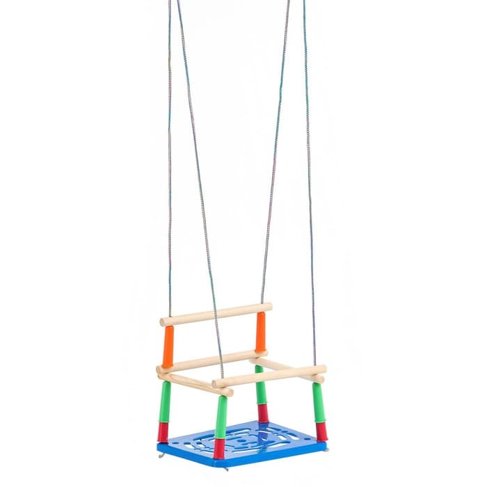 Качели подвесные, пластмассовые, сиденье 33×22 см, цвет МИКС