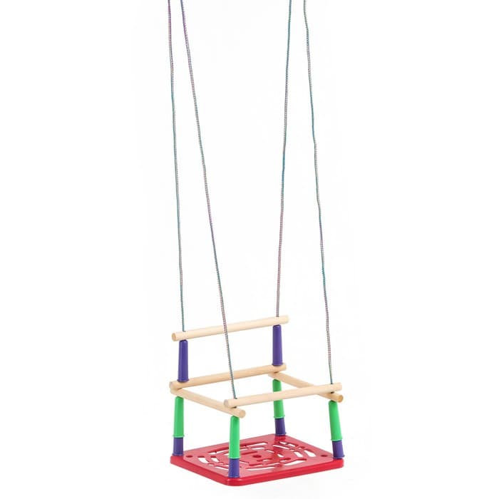 Качели подвесные, пластмассовые, сиденье 33×22 см, цвет МИКС