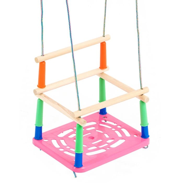 Качели подвесные, пластмассовые, сиденье 33×22 см, цвет МИКС