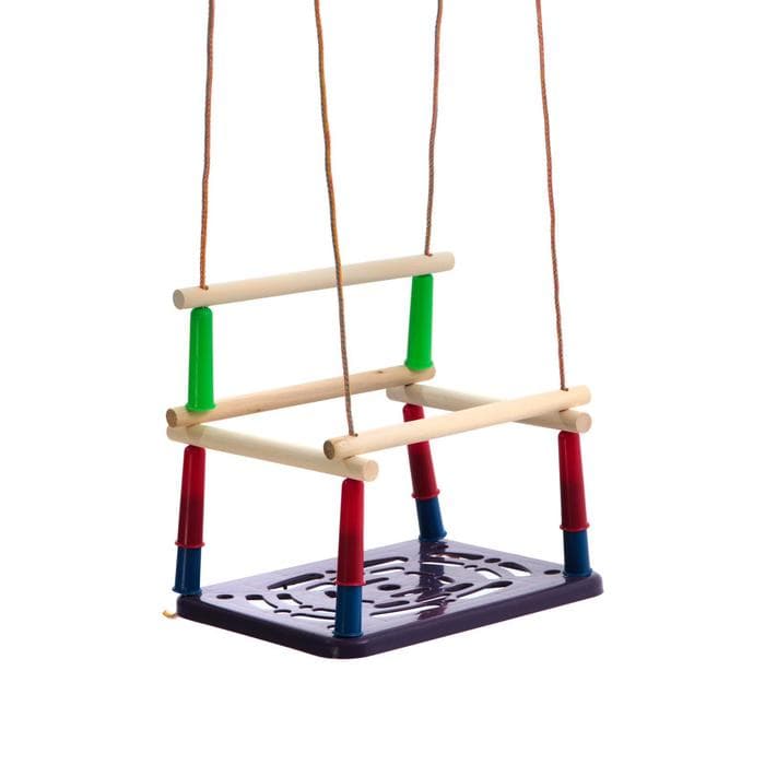 Качели подвесные, пластмассовые, сиденье 33×22 см, цвет МИКС