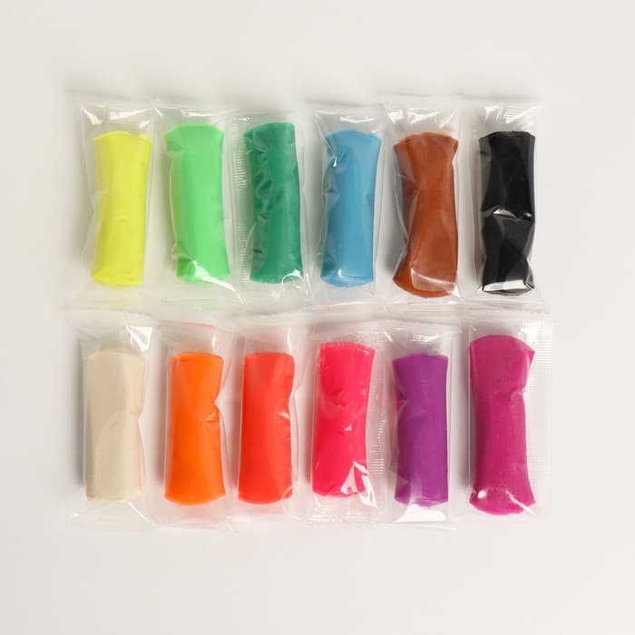 Тесто для лепки, 12 цветов 15 г в ведёрке