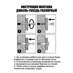 Дюбель-гвоздь Steelrex, потайной бортик, полипропиленовый, 10×140 мм, 50 шт.