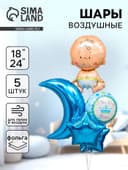 Воздушные шары, букет «С рождением мальчика», набор 5 шт.