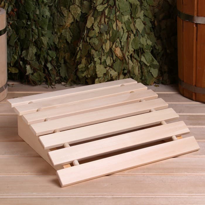 Подголовник для бани и сауны, 31×35×9.5 см, деревянный, анатомический, «Добропаровъ»