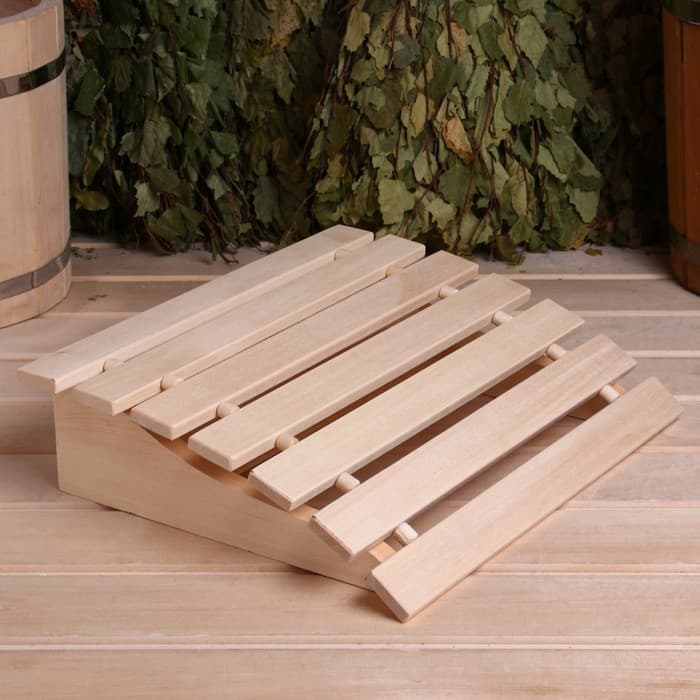 Подголовник для бани и сауны, 31×35×9.5 см, деревянный, анатомический, «Добропаровъ»