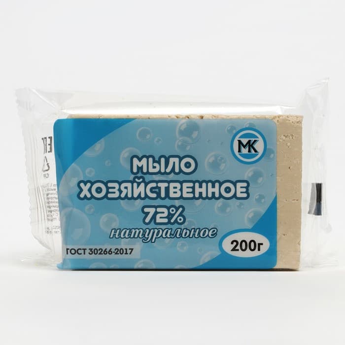 Мыло хозяйственное 72% Микс цветов 200 г/ в п/п пленке с этикеткой