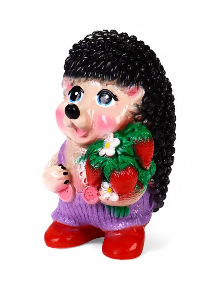 Садовая фигура из гипса «Ёж Семён с клубничкой», 17×17×35 см