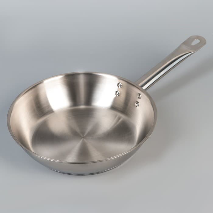 Сковорода Катунь «Общепит», d=24 см, толщина корпуса 0.6 мм, дно 3.5 мм, h=5.5 см, капсульное дно, индукция, нержавеющая сталь, AISI - 201