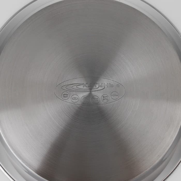 Сковорода Катунь «Общепит», d=26 см, толщина корпуса 0.6 мм, дно 3.5 мм, h=6.8 см, капсульное дно, индукция, нержавеющая сталь, AISI - 201