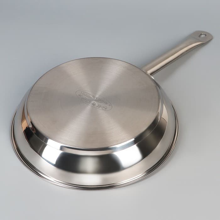 Сковорода Катунь «Общепит», d=28 см, толщина корпуса 0.6 мм, дно 3.5 мм, h=5 см, капсульное дно, индукция, нержавеющая сталь, AISI - 201