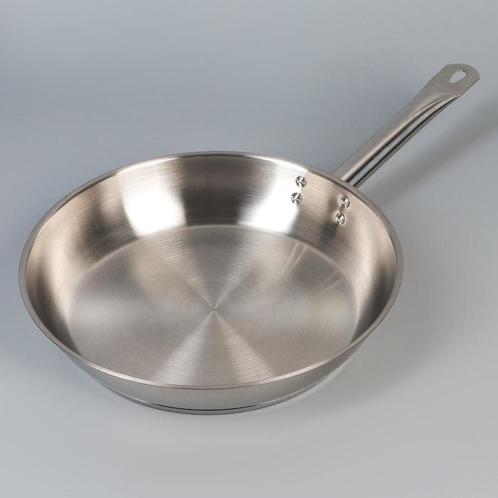 Сковорода Катунь «Общепит», d=30 см, толщина корпуса 0.6 мм, дно 3.5 мм, h=6.5 см, капсульное дно, индукция, нержавеющая сталь, AISI - 201