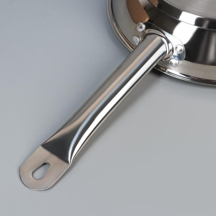 Сковорода Катунь «Общепит», d=30 см, толщина корпуса 0.6 мм, дно 3.5 мм, h=6.5 см, капсульное дно, индукция, нержавеющая сталь, AISI - 201