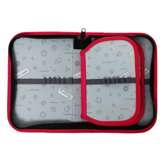 Пенал школьный, 3 секции, 14×21×4 см «Котик»