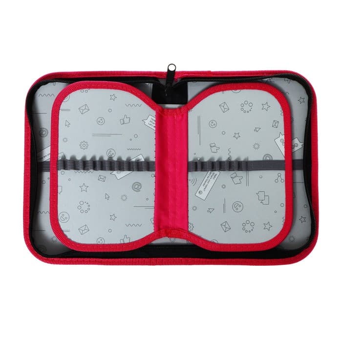 Пенал школьный, 3 секции, 14×21×4 см «Котик»