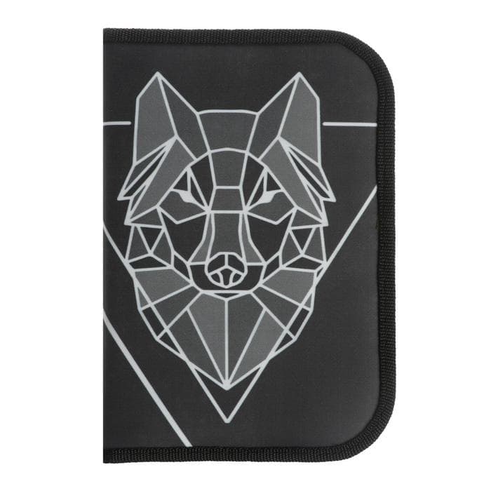 Пенал школьный, 3 секции, 14×21×4 см «Волк графика»