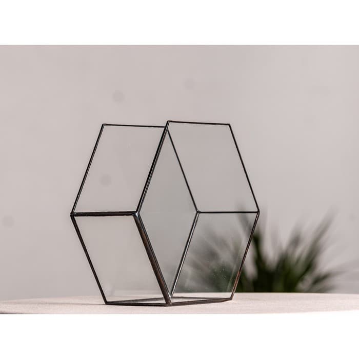 Флорариум «Соты 3d», стекло, швы чёрные