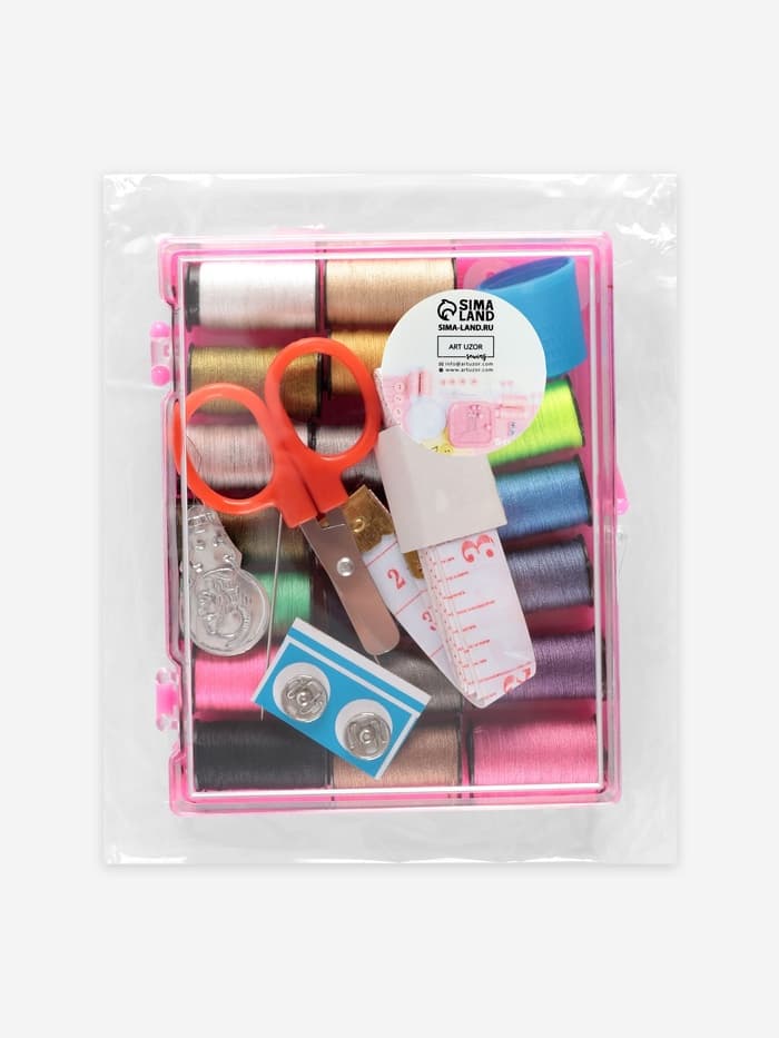 Швейный набор, 29 предметов, в пластиковой коробке, 10.5×8×2.5 см, МИКС