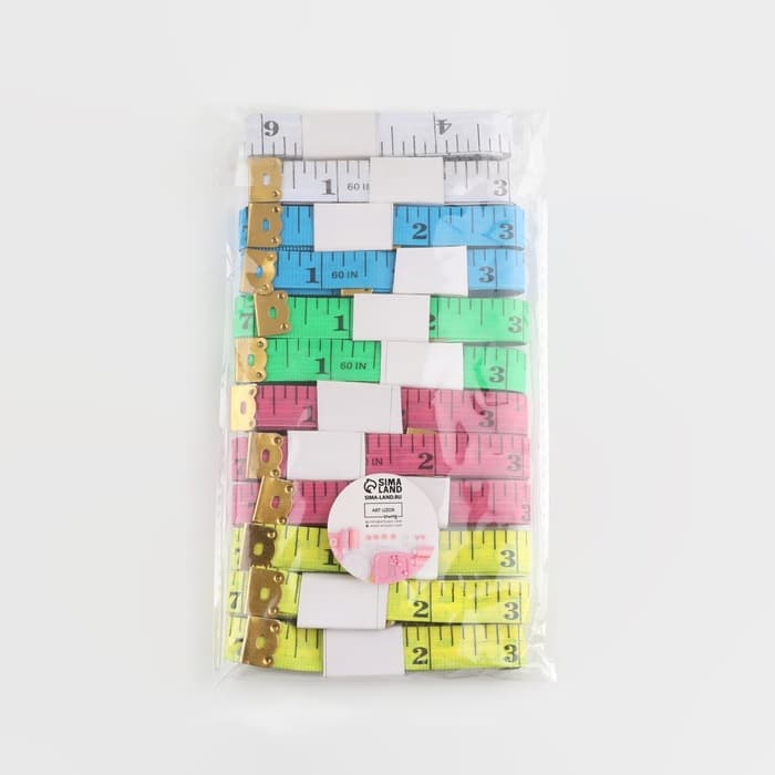 Сантиметровая лента портновская, 1.2×150 см (см/дюймы), МИКС