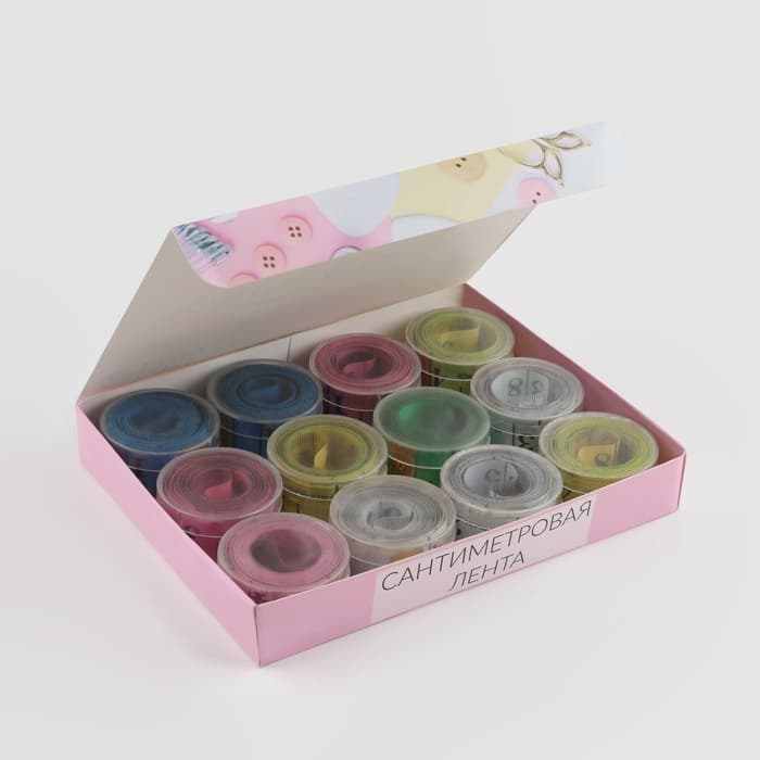 Сантиметровая лента портновская, в футляре, 1.7×150 см (см/дюймы), МИКС