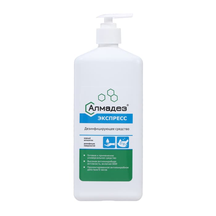 Антисептик кожный «Алмадез-Экспресс», дезинфекция поверхностей, с насос дозатором, 1 л