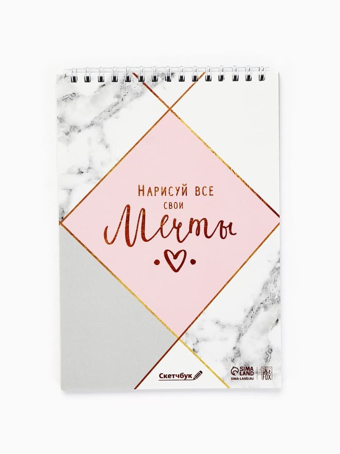 Скетчбук «Нарисуй свои мечты» А5, 40 л, 100 г/м²