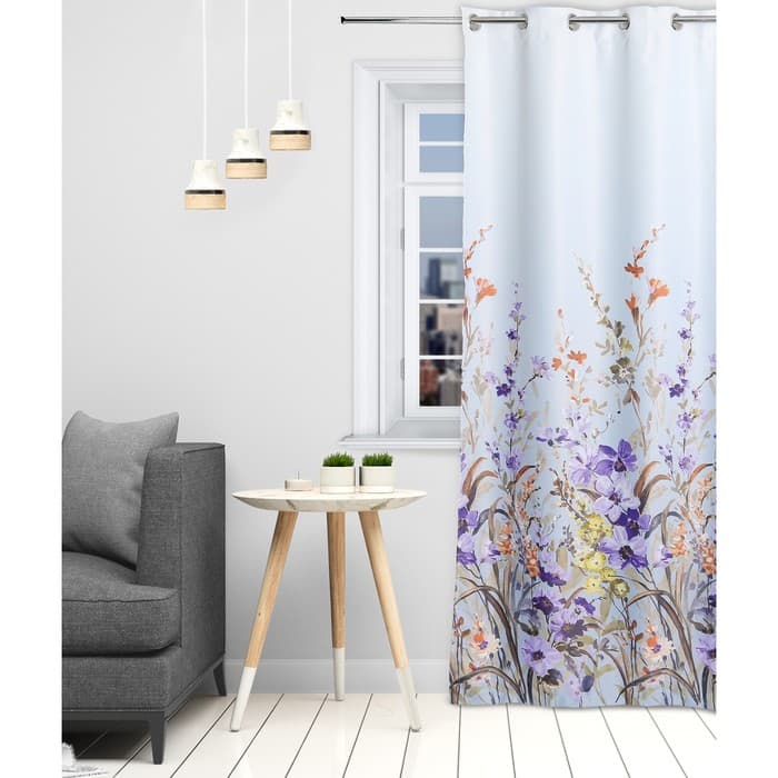 Штора портьерная «Этель. Акварель», 250×250 см, фиолетовая