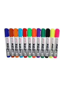 Набор маркеров для магнитно-маркерной доски, 12 цветов, узел 3.0 мм, ширина линии 3.0 мм, водные