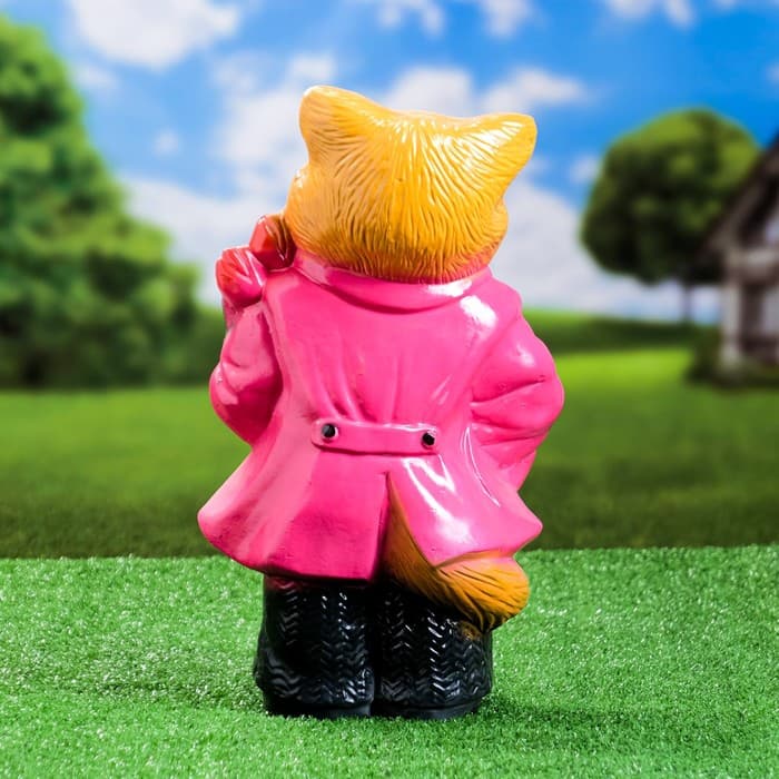 Садовая фигура из гипса «Кот с тюльпанами», 16×23×40 см