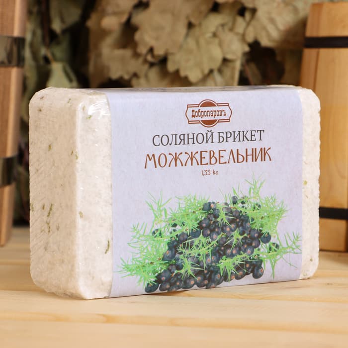 Соляной брикет «Можжевельник», 1.35 кг «Добропаровъ»