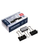 Набор зажимов для бумаг GLOBUS, 25 мм, 12 шт., чёрные