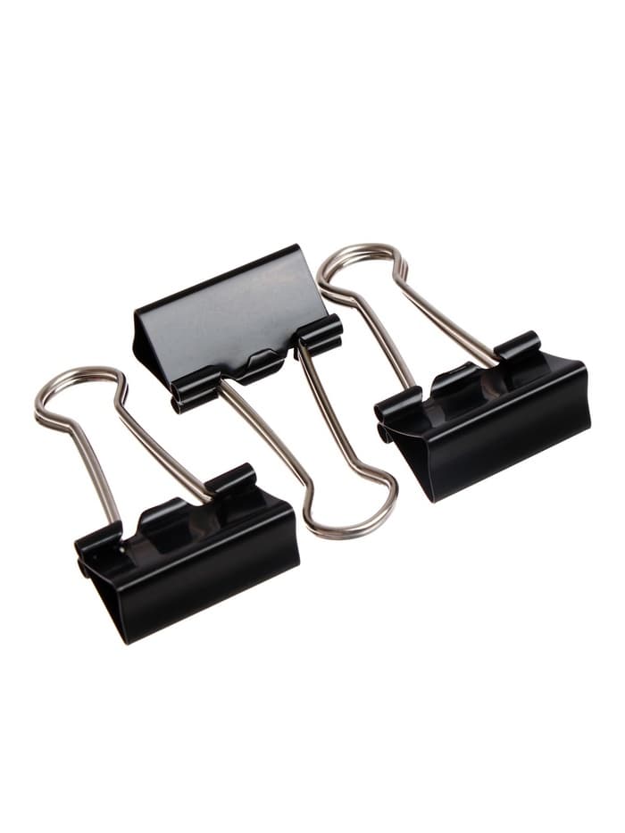 Набор зажимов для бумаг GLOBUS, 25 мм, 12 шт., чёрные