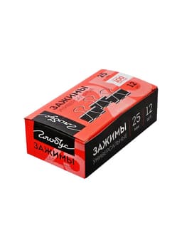 Набор зажимов для бумаг GLOBUS, 25 мм, 12 шт., чёрные