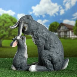 Садовая фигура из полистоуна «Зайчиха и зайчонок», 36×34 см